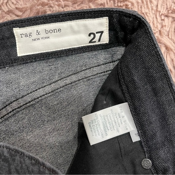 RAG & Bone Women Nina High Rise Cigarette Jeans in Black Snake Print - Picture 6 of 11